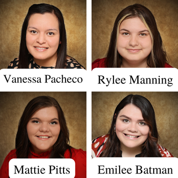 Photo of Vanessa Pacheco (top left); Rylee Manning (top right); Mattie Pitts (bottom left); and Emilee Batman (bottom right)