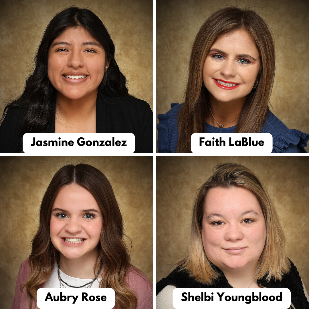 Top Row, Left to Right: Jasmine Gonzalez, Faith LaBlue; Bottom Row, Left to Right: Aubry Rose, Shelbi Youngblood