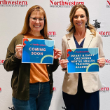 Carol Stocking, (left) Instructor of Infant & Early Childhood Mental Health and Dr. Kylene Rehder, (right) chair of the Northwestern Department of Social Work, announce the upcoming Infant and Early Childhood Mental Health Training Academy at Northwestern