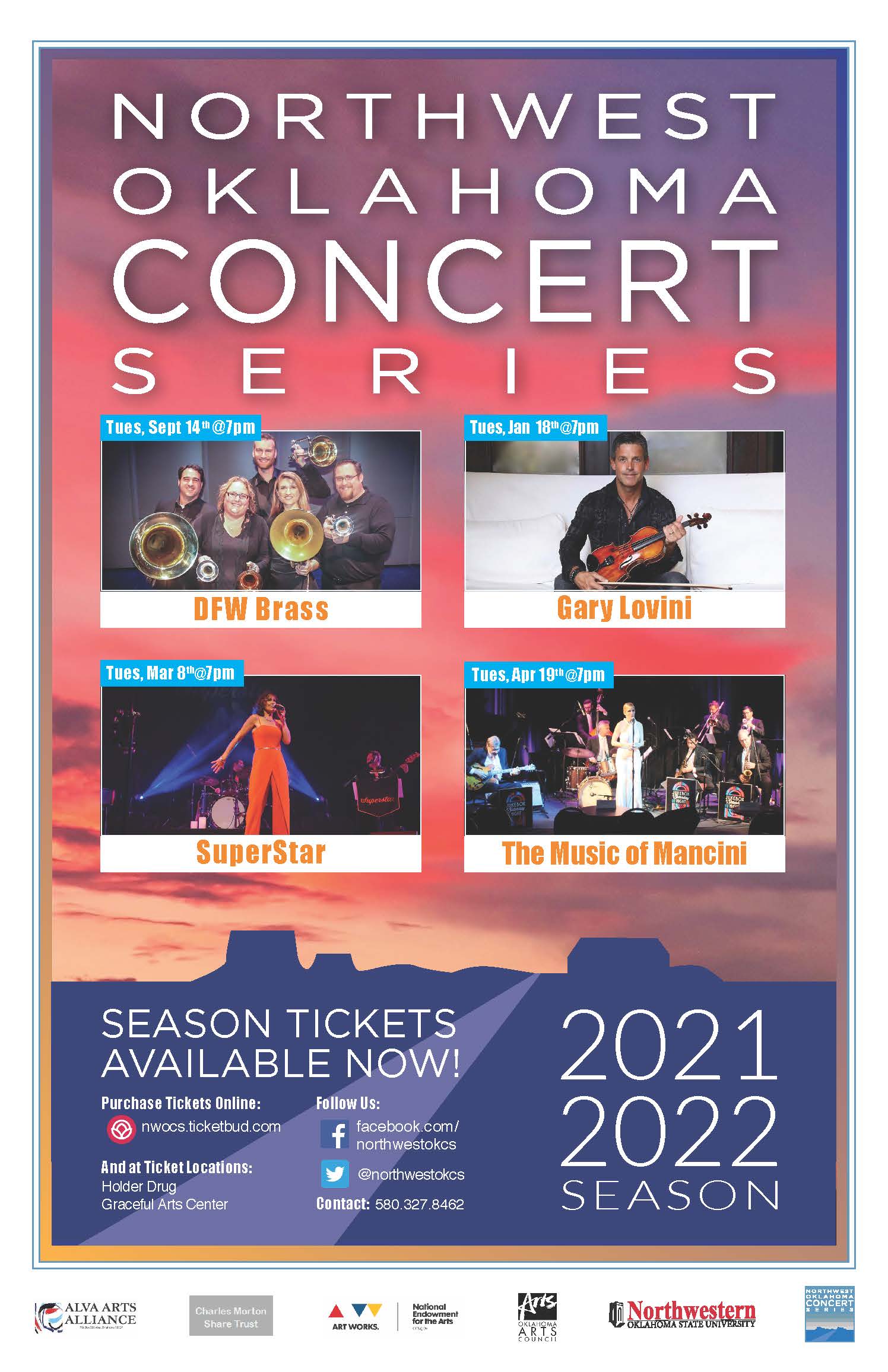 Northwest Oklahoma Concert Series Announces Four Acts for 20212022