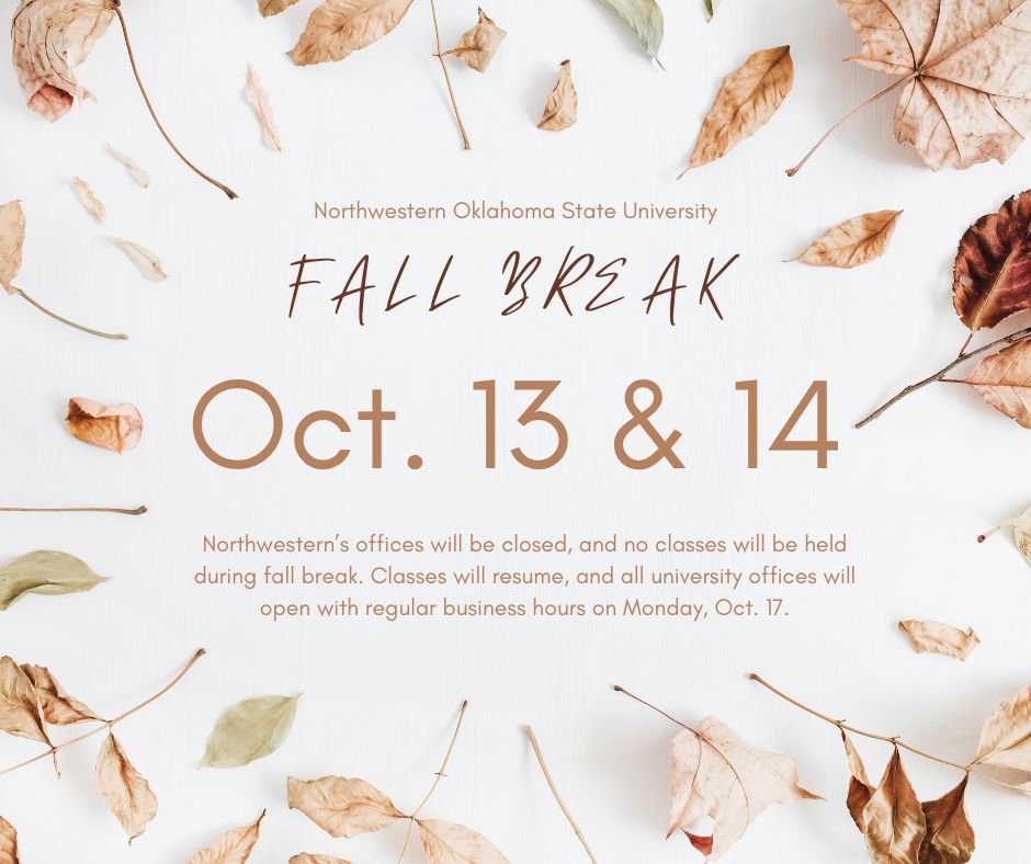 Northwestern to Close for Fall Break Oct. 13-14 | Northwestern Oklahoma