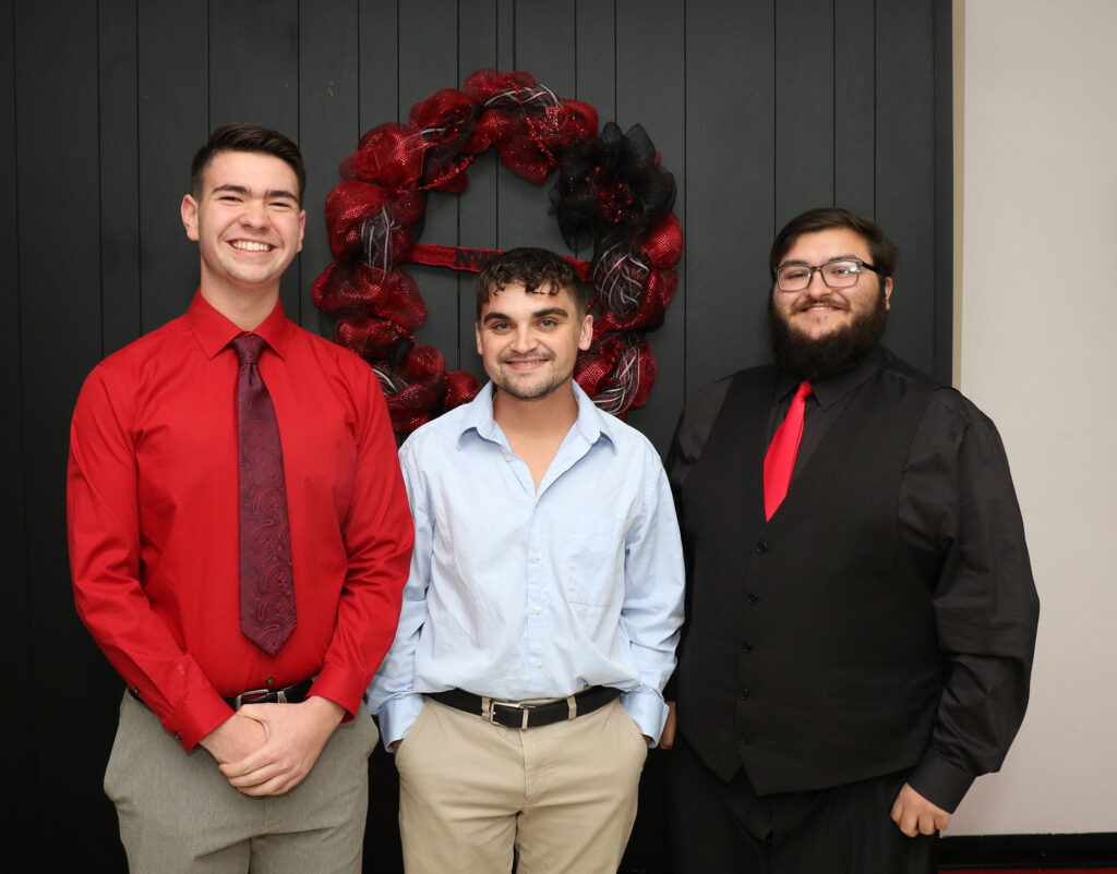Ranger Royalty King finalists who will go on to the final round of voting are (pictured left to right) Tyler Blankenship, Rosco Setzer and Fernando Nunez.