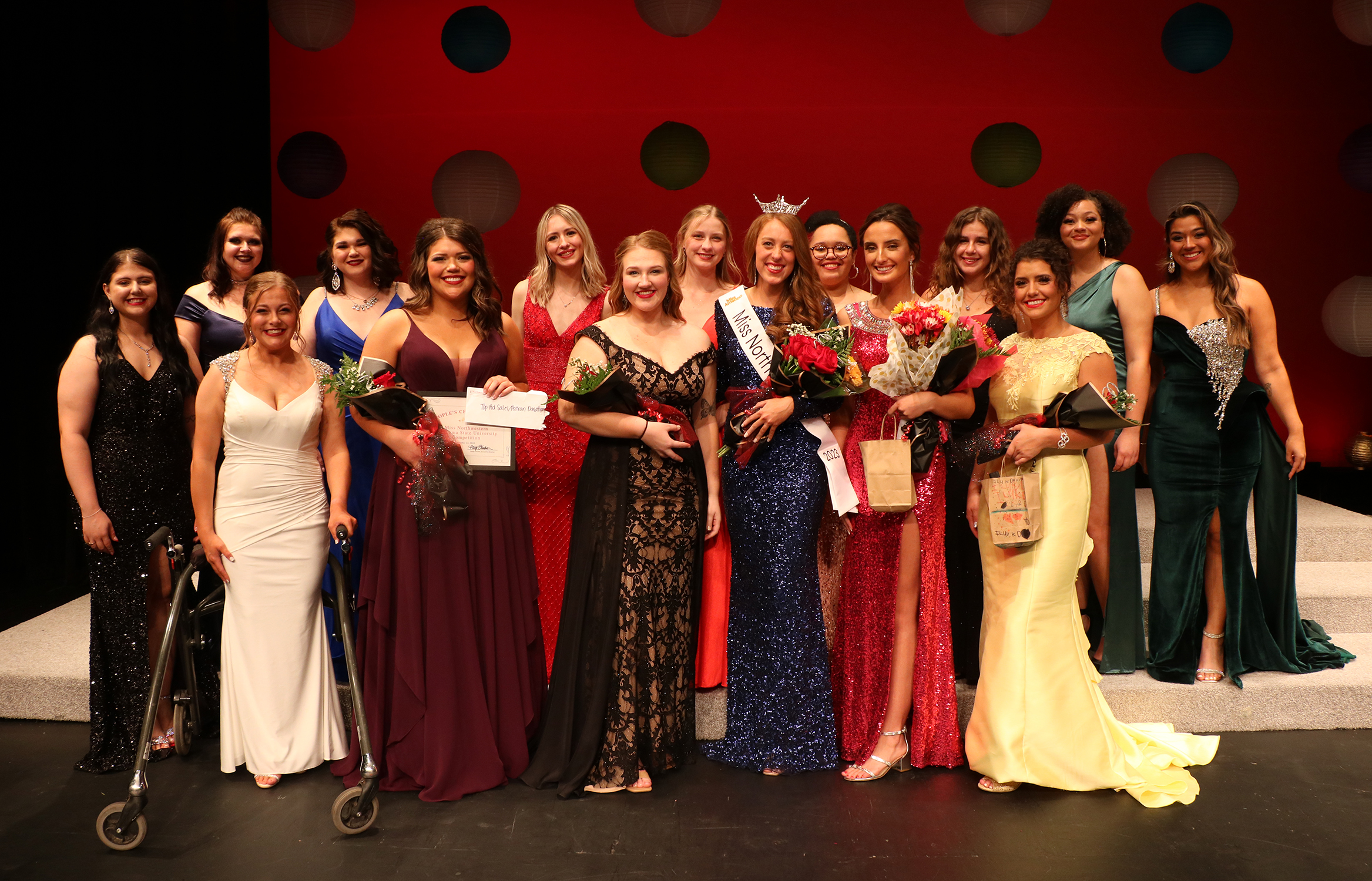 Miss Northwestern’s candidates are (front row, left to right) Halea Locke; Cora Beth Taylor; Jadyn Budig, Miss Northwestern People’s Choice, second runner-up, top ad sales/patron donations; Chloe Lehr, third runner-up; Emily Smith, Miss Northwestern 2023; M’Cheila Rader, first runner-up; KD McCleary, fourth runner-up; (back row, left to right) Kaitlyn Vincent; Mikayla Webb; Madison McMahan; Rebecca Wagner; Elisabeth Ridgway; Jordan Pierce; Keeli Truelove; and Ella Gibson.